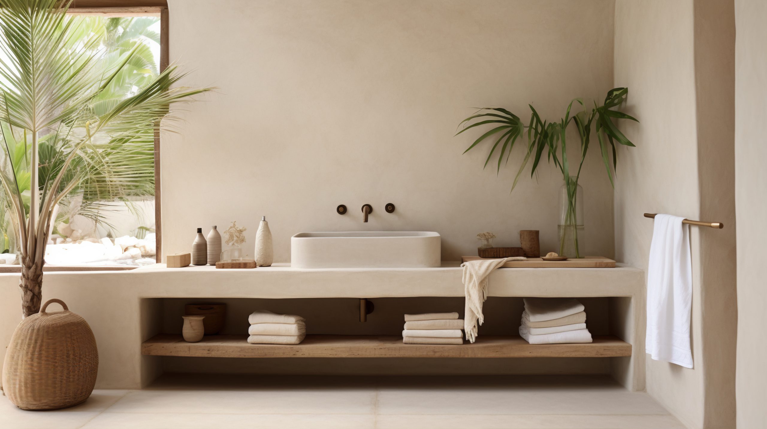 baño eficiente con mobiliario sostenible